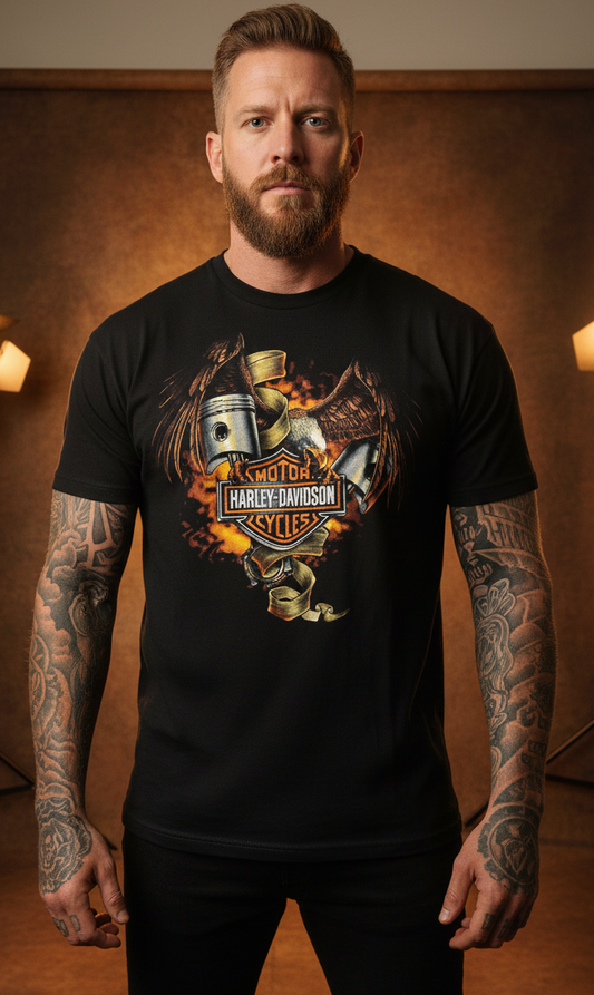 Harley Davidson motorcykel tshirt Svart xl unisex