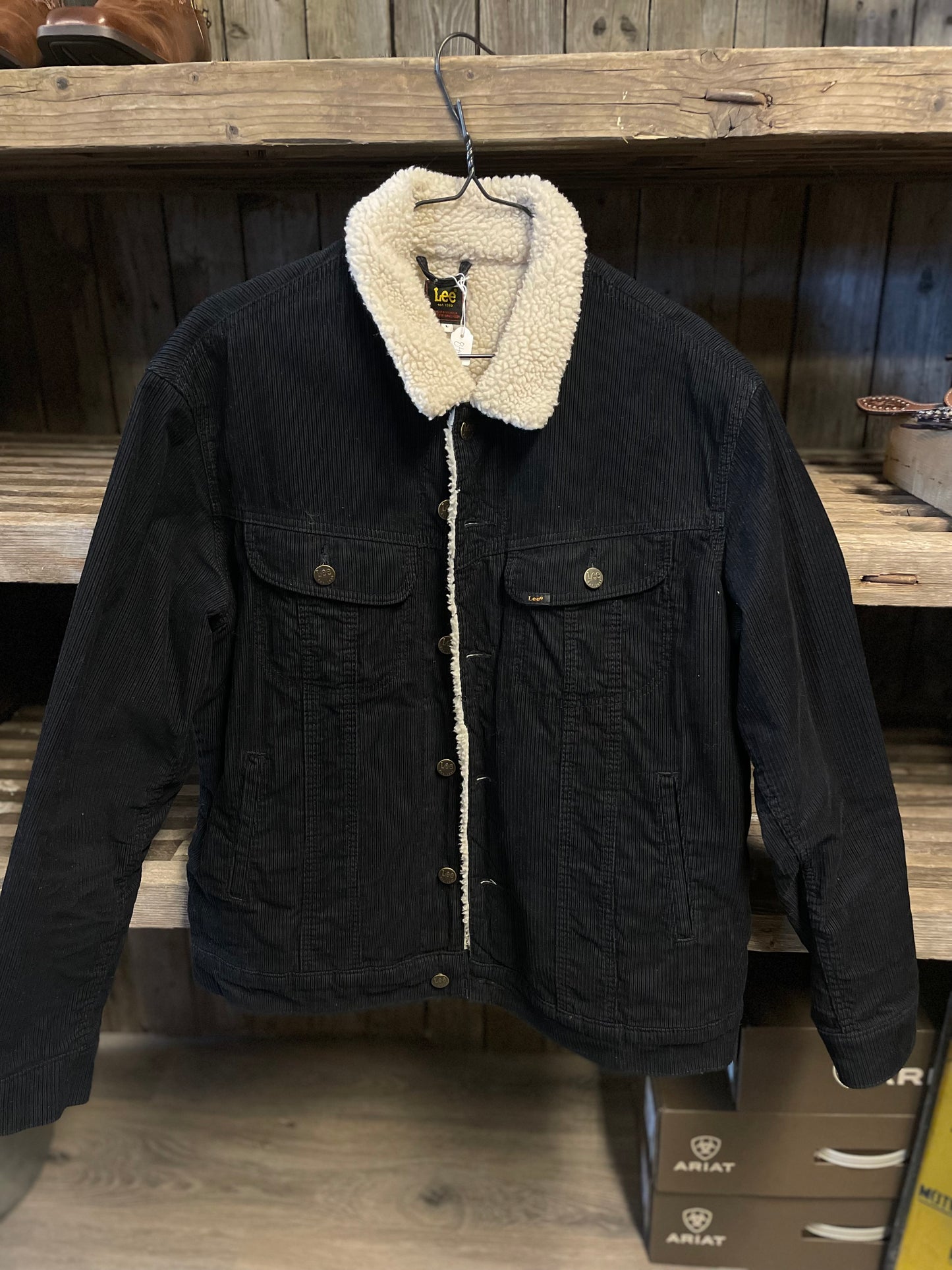 Vintage jeansjacka Levi’s svart Manchester sherpa trucker jacket large