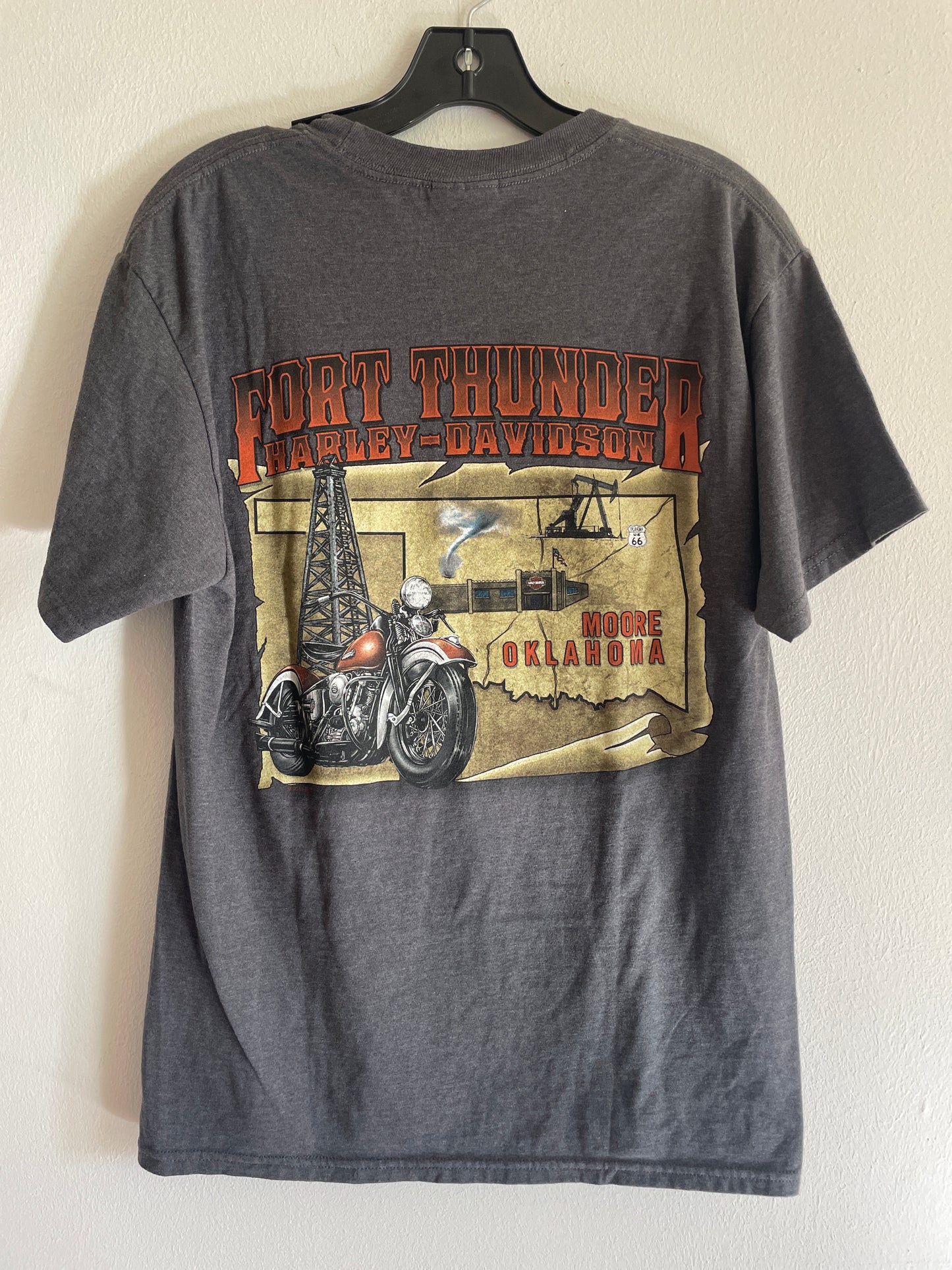 Harley Davidson motorcykel  tshirt  grå medium unisex