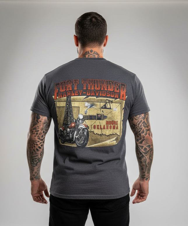 Harley Davidson motorcykel  tshirt  grå medium unisex