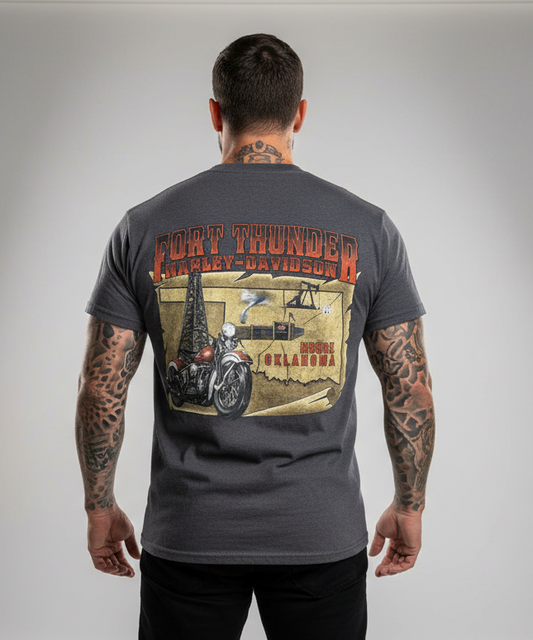 Harley Davidson motorcykel tshirt grå medium unisex