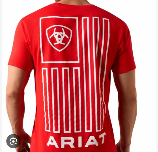 Ariat MNS Ariat geo flag röd ariat Herr  T-Shirt