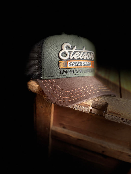 Stetson Trucker Keps speed shop grön brun