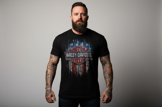 Harley Davidson motorcykel tshirt Svart L unisex