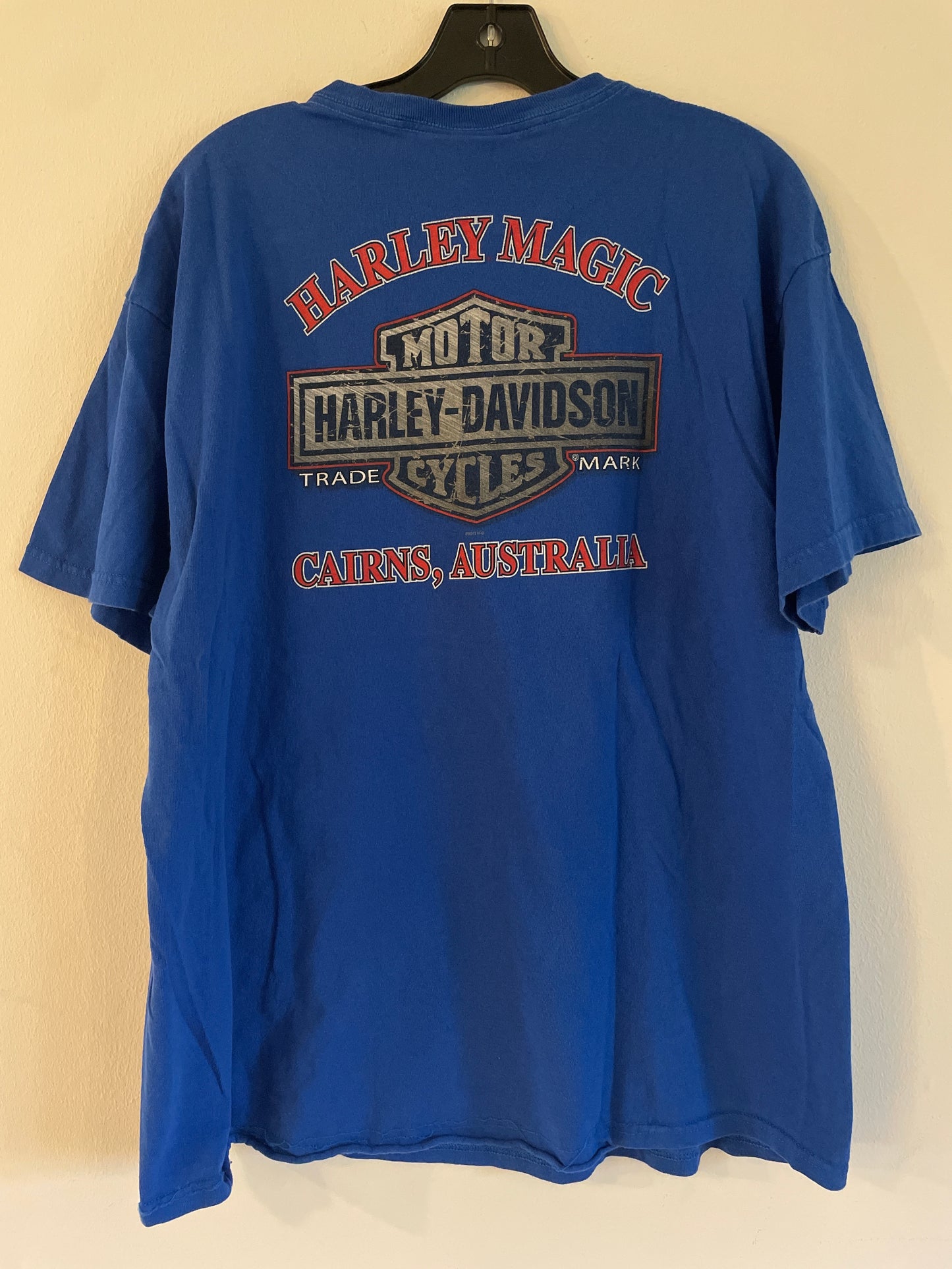 Harley Davidson motorcykel  tshirt    Blå xl unisex