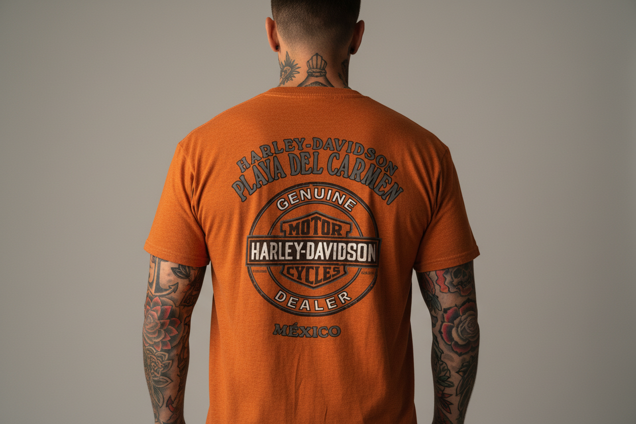 Harley Davidson motorcykel  tshirt   Orange   L   unisex