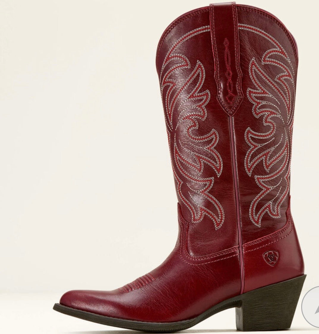 Ariat WMS Heritage J Toe Western Boot dam boots sangria