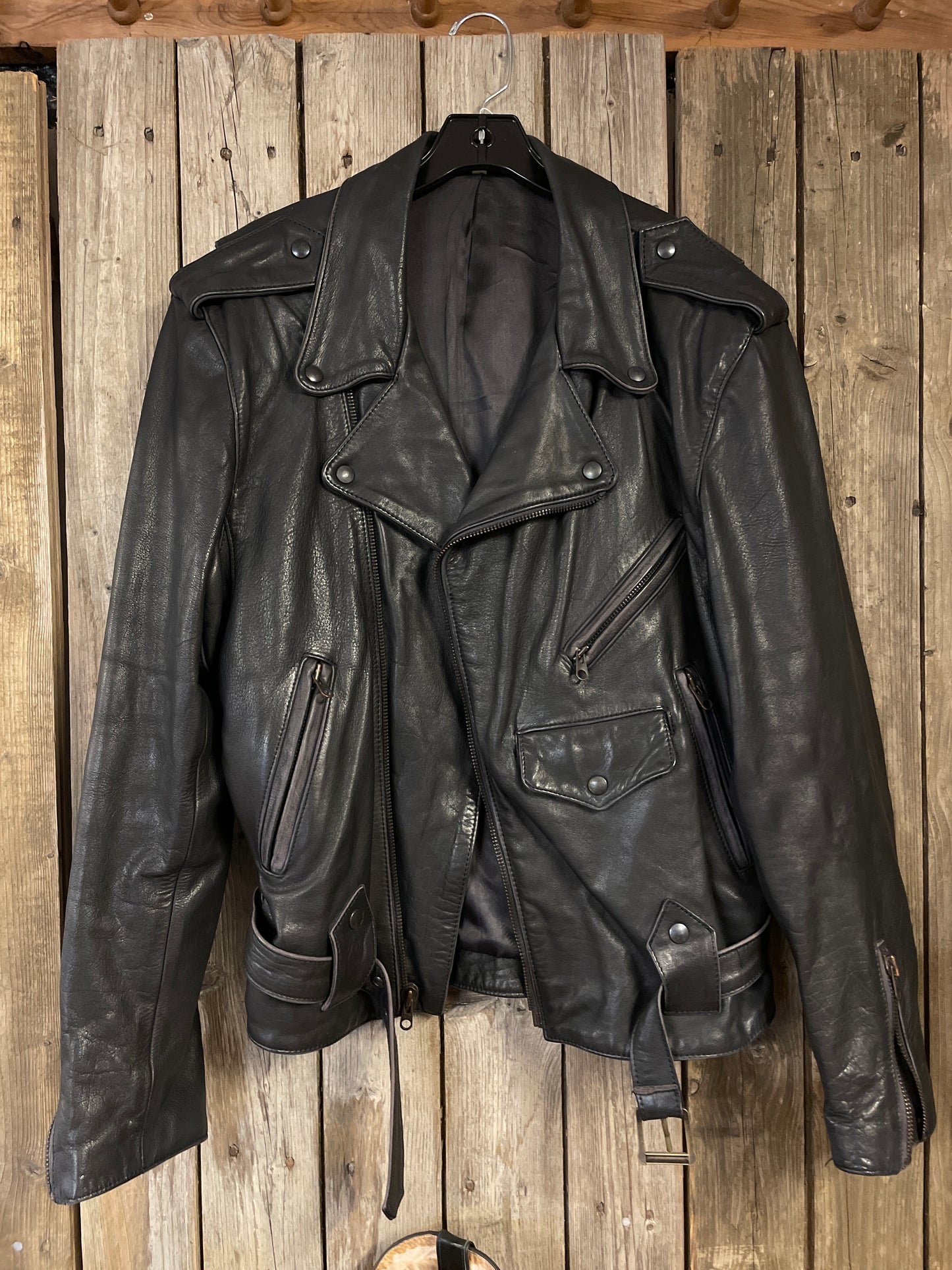 Rebellclothes bikerjacka vintage läder medium