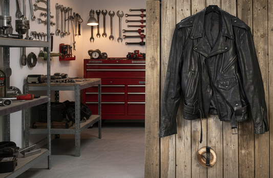 Rebellclothes bikerjacka vintage läder medium