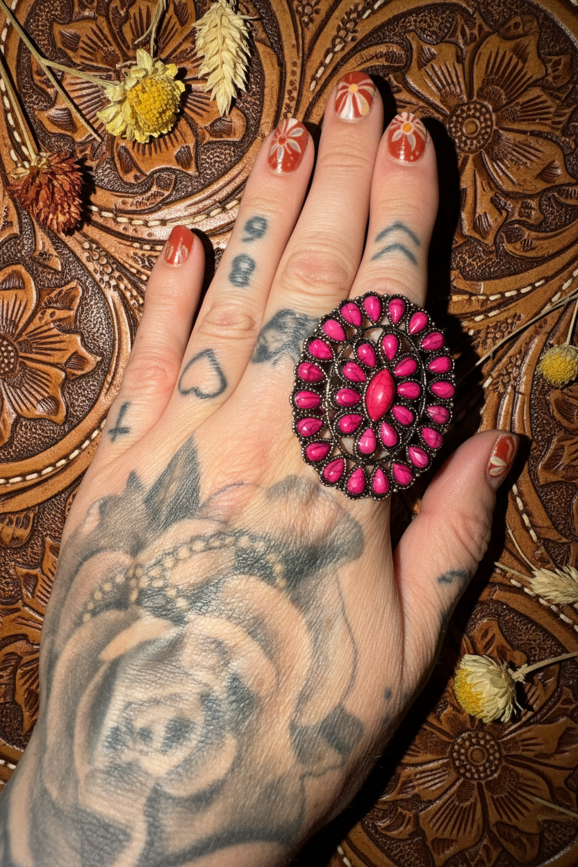 Texas jewelry rosa stor ring stretch