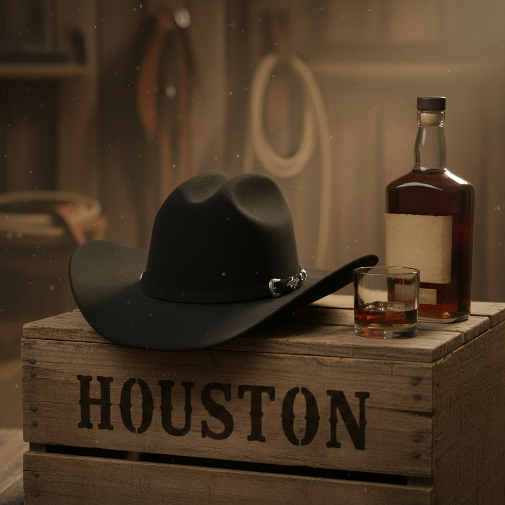 stars & stripes Filt hatt - Houston svart