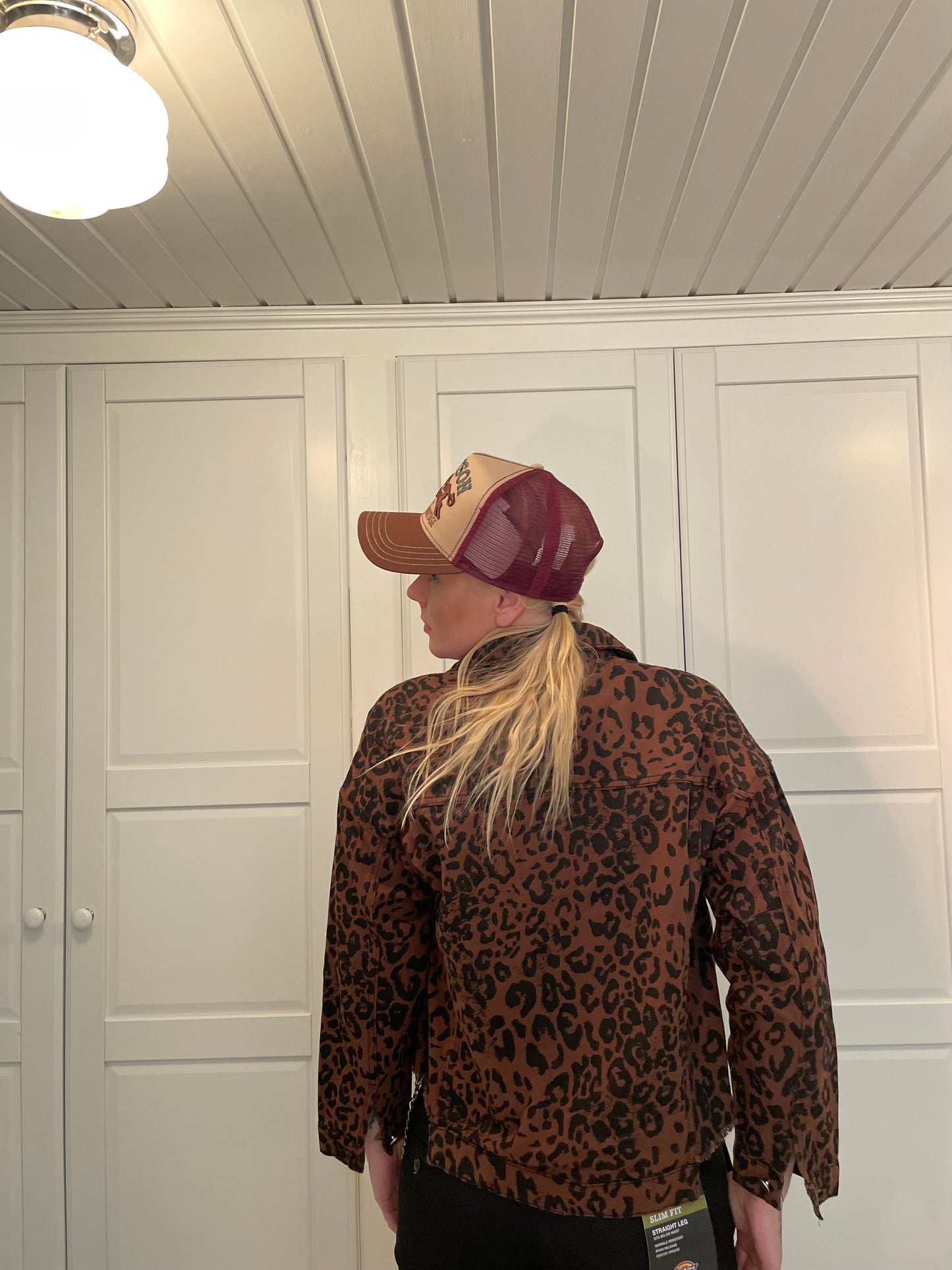 Rebell Leopard jeansjacka dam