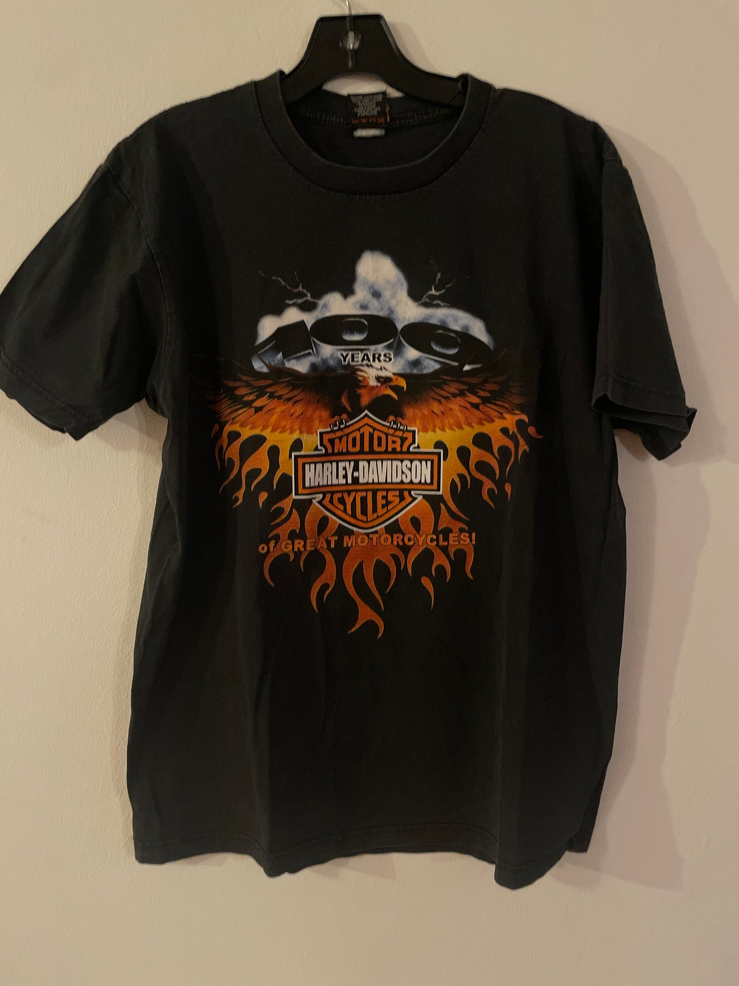 Harley Davidson motorcykel  tshirt  svart small /medium unisex