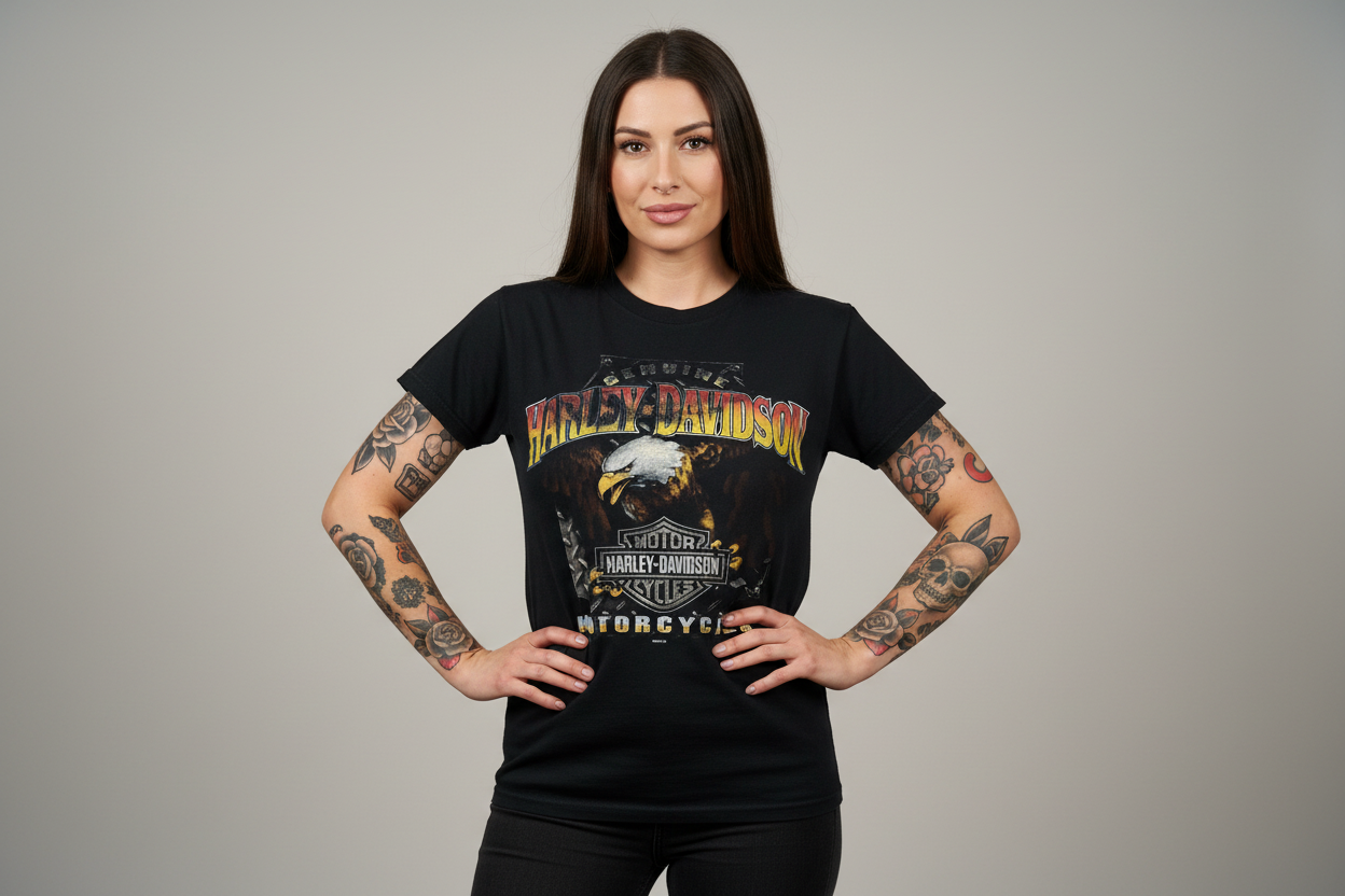 Harley Davidson motorcykel  tshirt svart medium (mer som small ) unisex