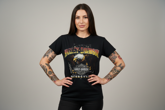 Harley Davidson motorcykel  tshirt svart medium (mer som small ) unisex