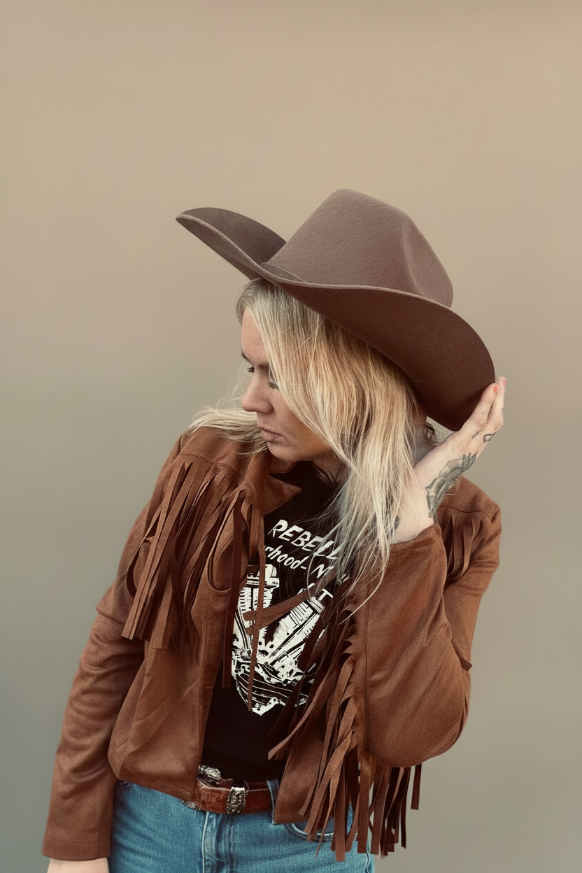 Rebell dusty trail mörk brun westernhatt