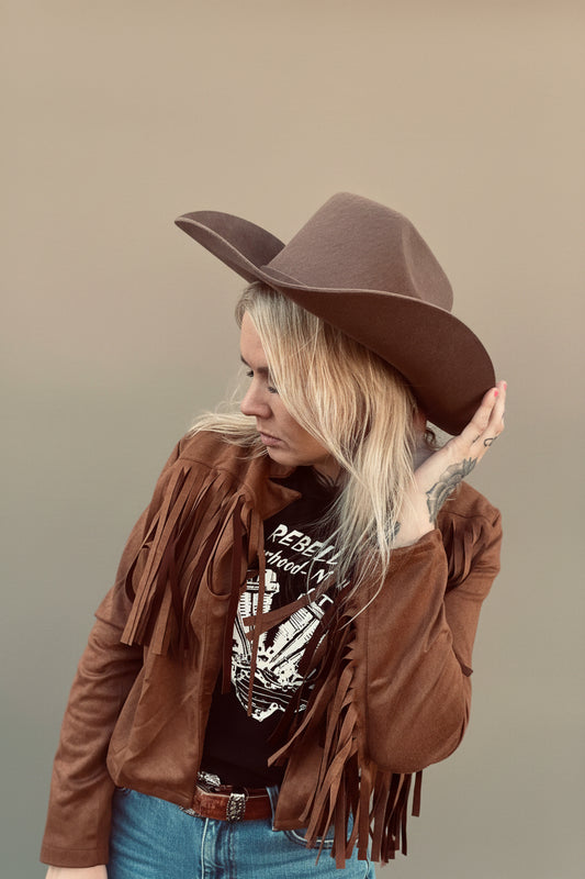 Rebell dusty trail mörk brun westernhatt