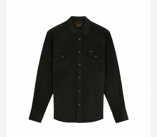 Wrangler skjorta manchestern western shirt rosin mörkgrön