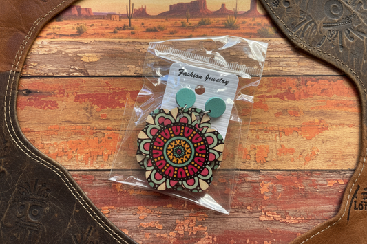 rebell örhänge trä mönster