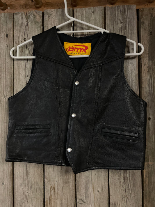 Rebell skinnväst vintage kort xs /barn  svart