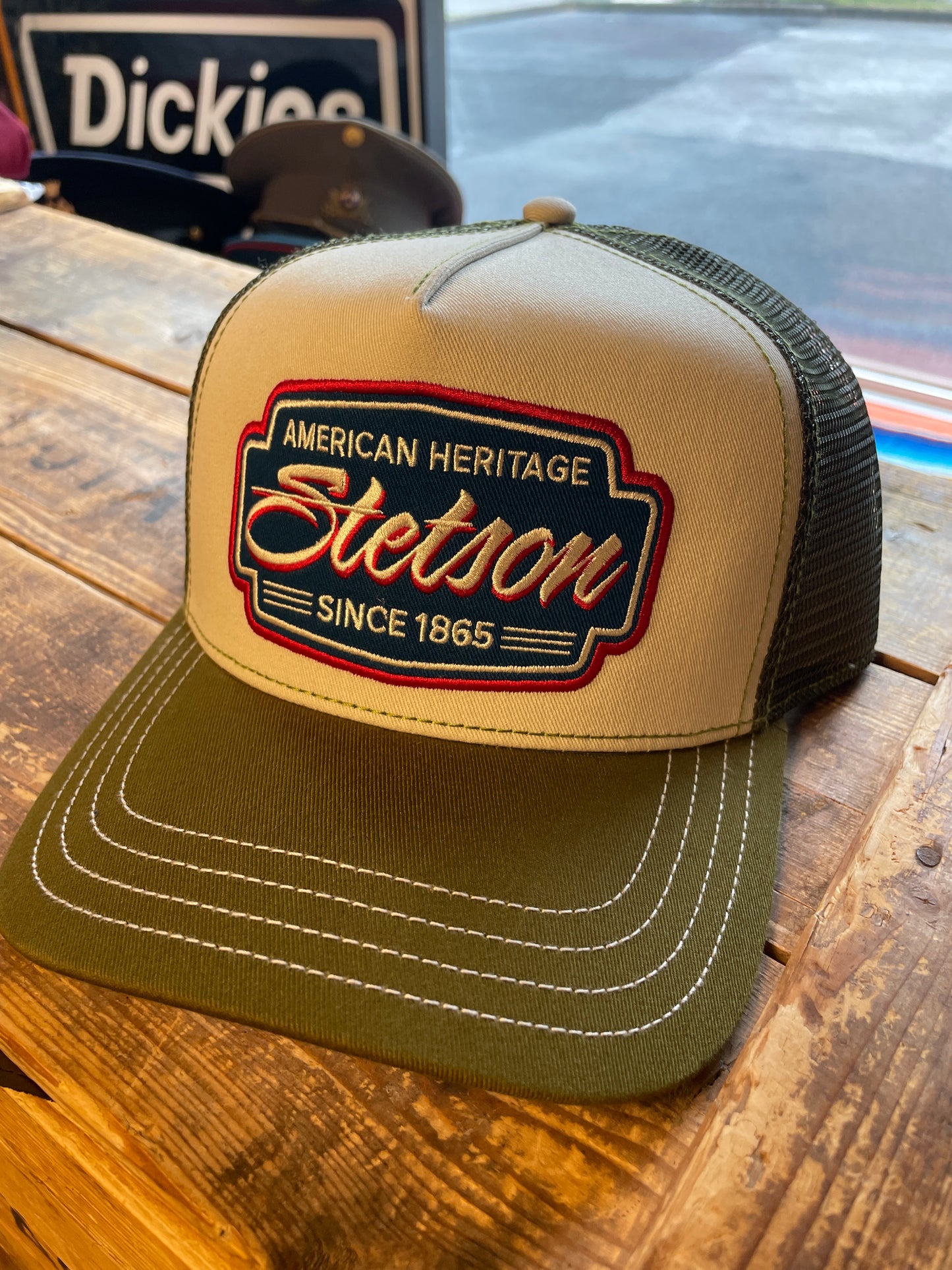 Stetson Trucker Keps grön beige