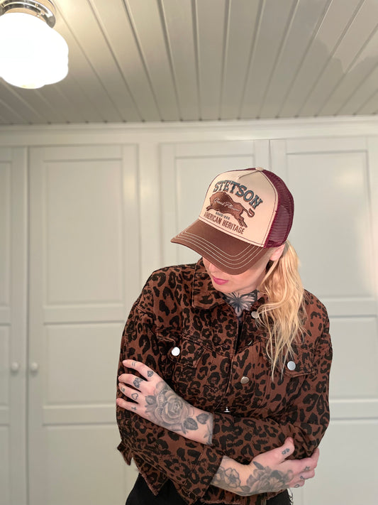 Rebell Leopard jeansjacka dam