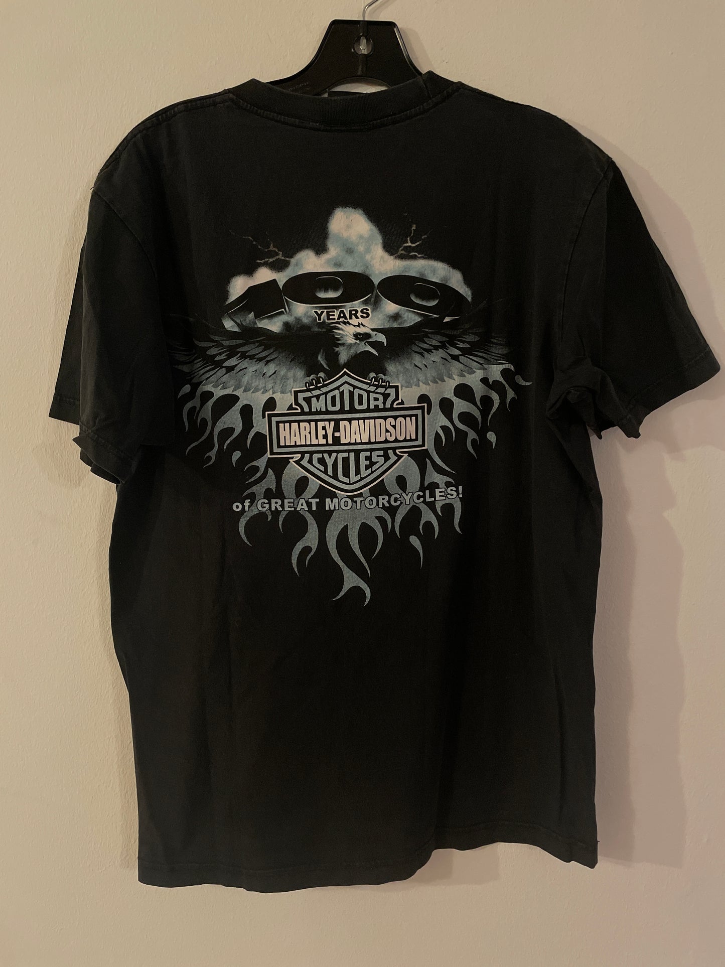Harley Davidson motorcykel  tshirt  svart small /medium unisex