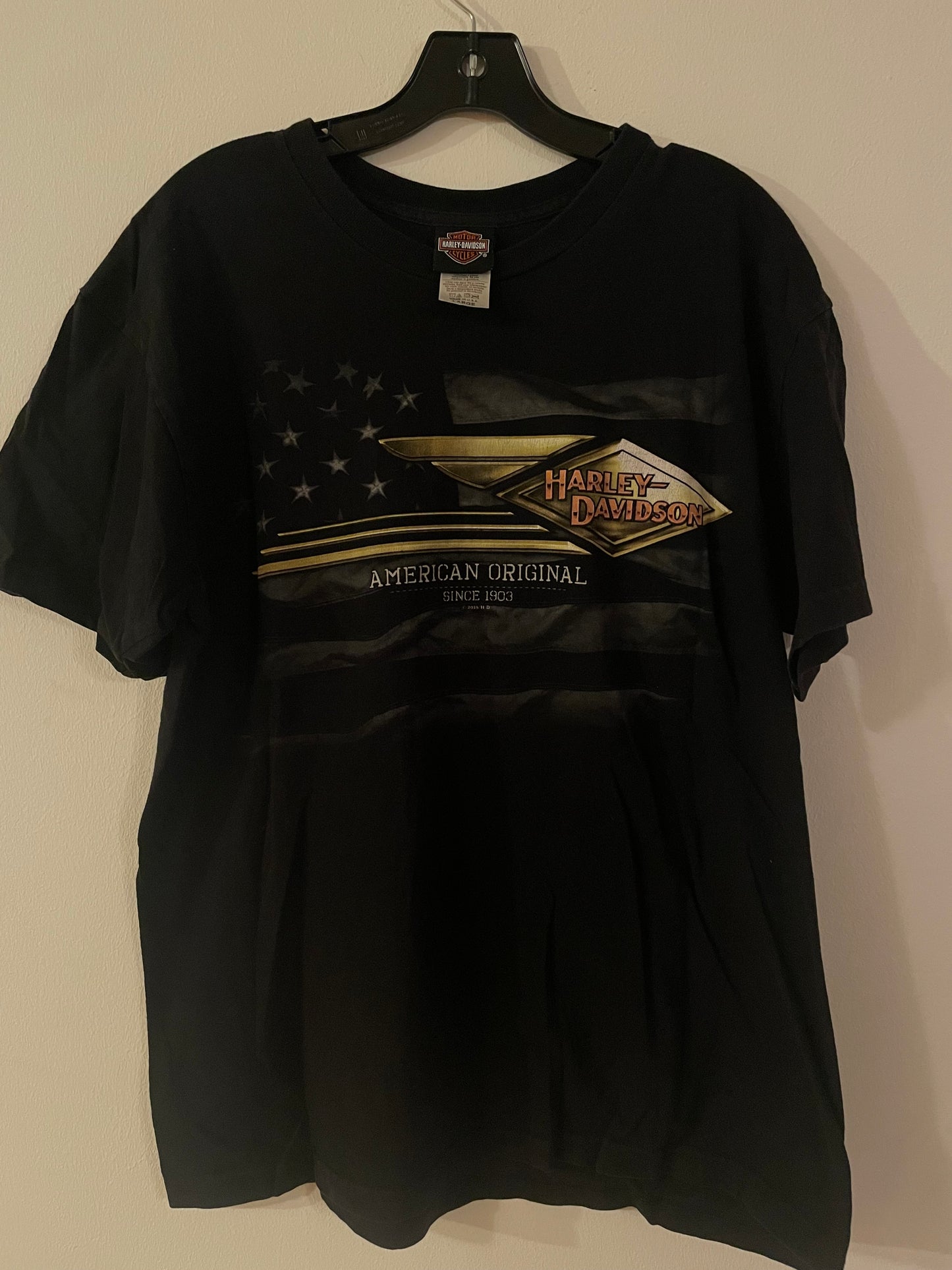 Harley Davidson motorcykel  tshirt   Svart L   unisex