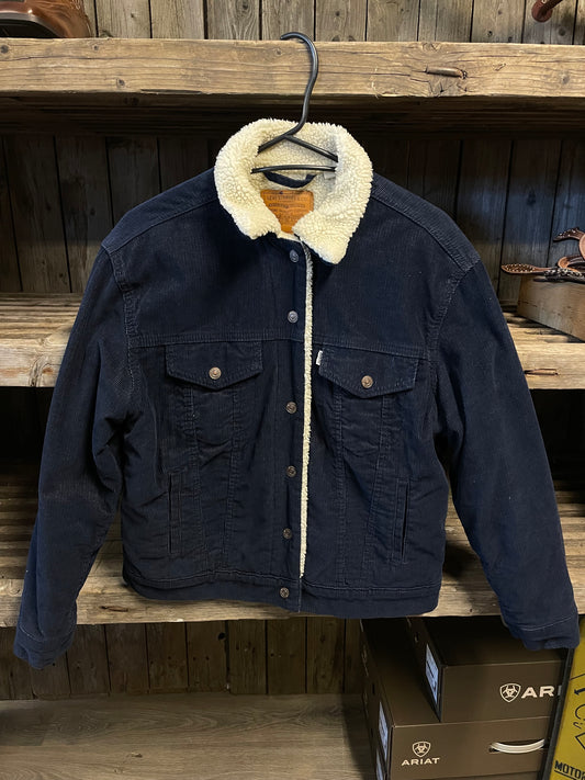 Vintage jeansjacka Levi’s mörkblå  Manchester sherpa trucker jacket medium