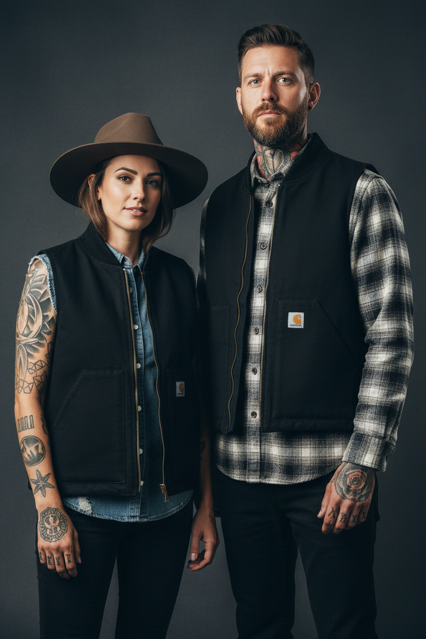 carhartt fodrad väst svart