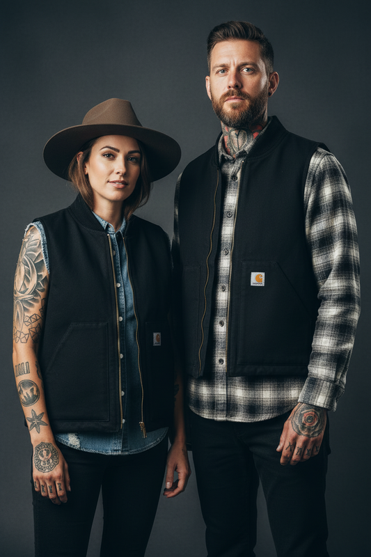 carhartt fodrad väst svart