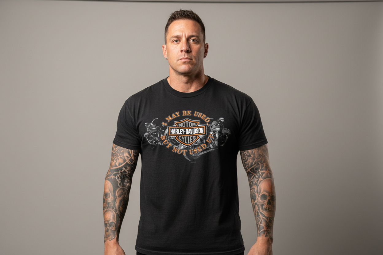 Harley Davidson motorcykel  tshirt    Svart  xl unisex
