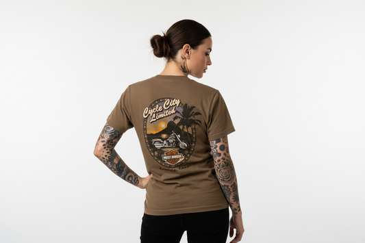 Harley Davidson motorcykel  tshirt   Brun  L   unisex