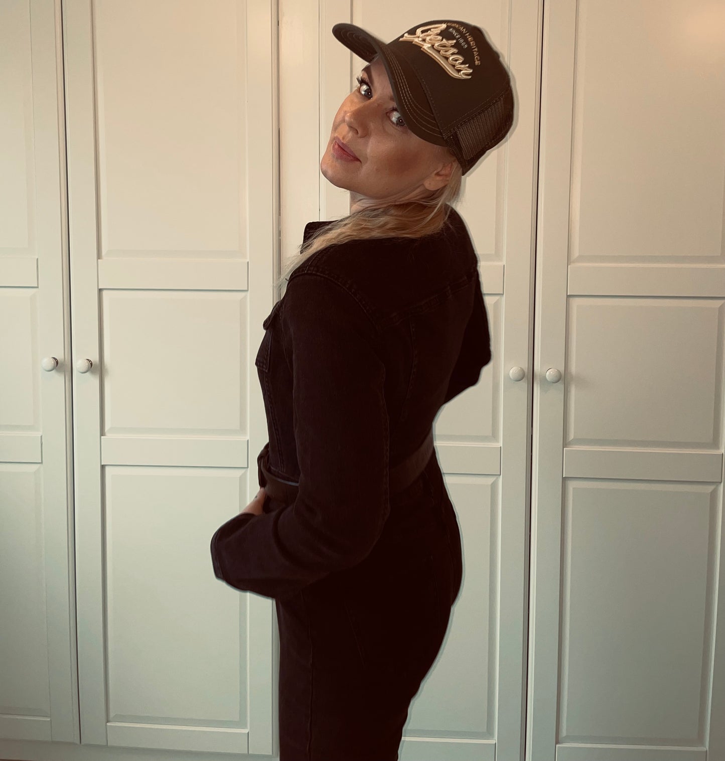 Rebell hängslebyxor jeans dress  svarta