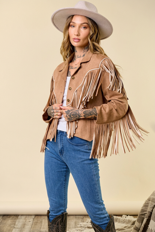 Rebell fransjacka brun usa