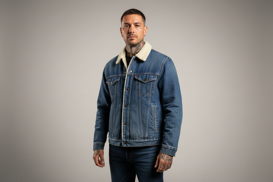 Vintage jeansjacka Levis blå fodrad medium