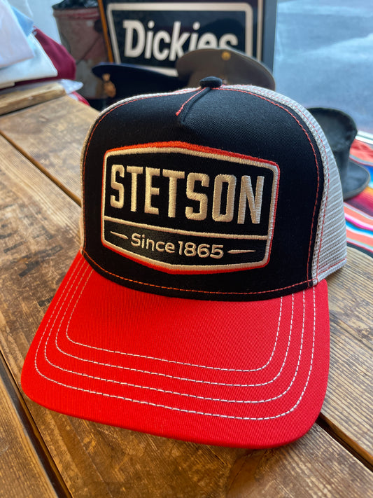 Stetson Trucker Keps röd svart  vit