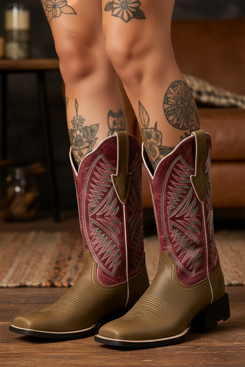 Ariat Ariat Round Up Ruidoso Wide Square Toe Western Boot – Komfort & Cowgirlstil dam boots
