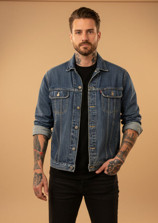 Vintage jeansjacka Lee  blå xl