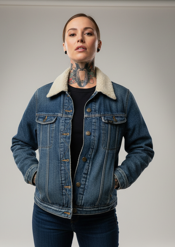 Vintage jeansjacka lee storm rider medium