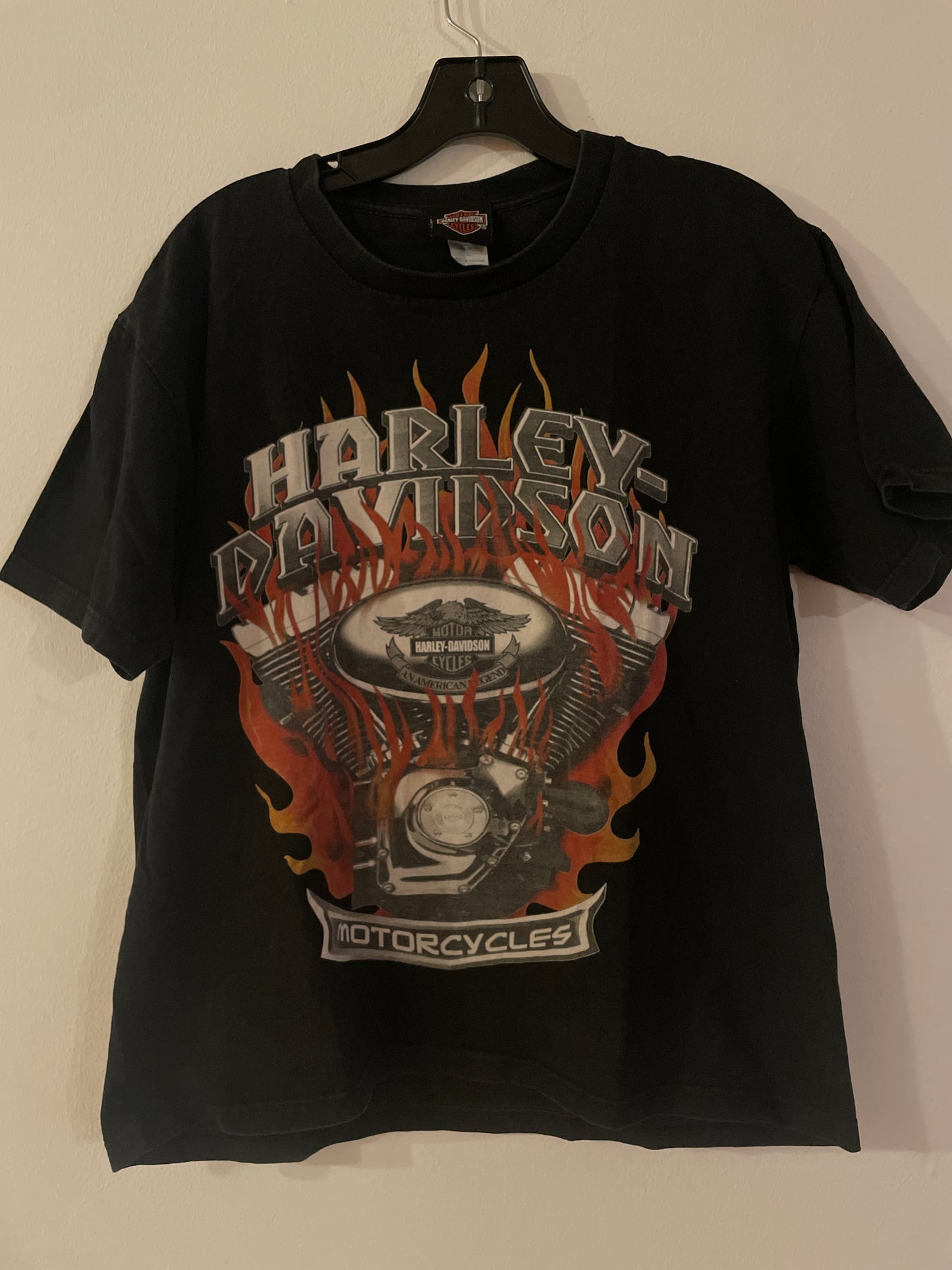 Harley Davidson motorcykel  tshirt  svart small /medium unisex