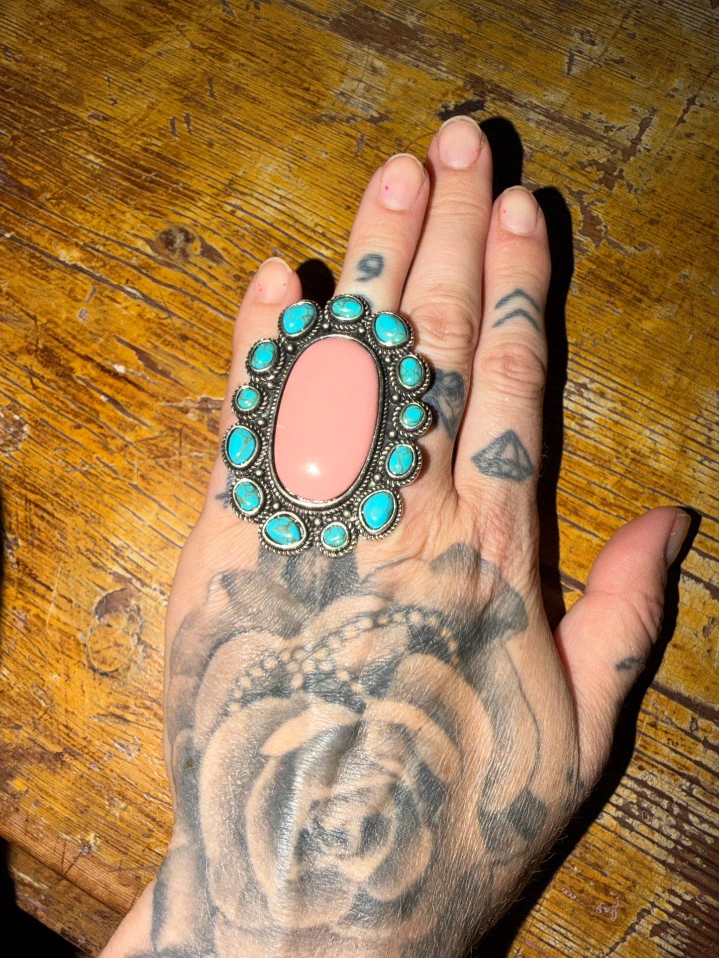 Texas jewelry rosa  stor ring flex