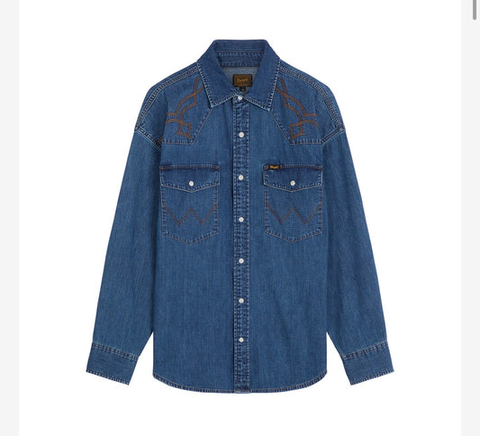 Wrangler skjorta western shirt river rock western detaljer