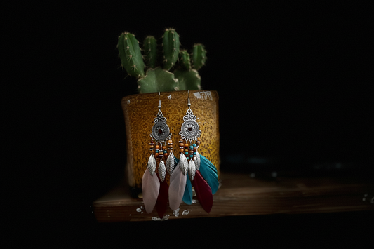 rebell örhänge flerfärg fjäder