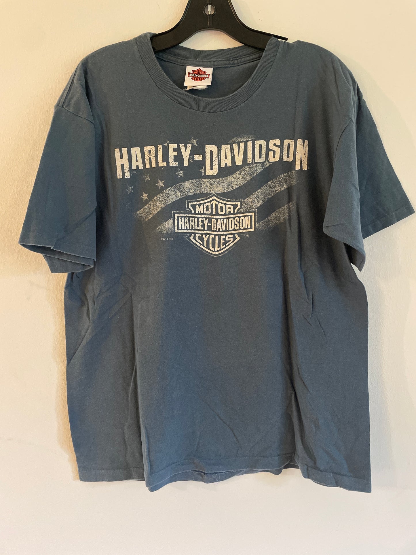 Harley Davidson motorcykel  tshirt    Blå large unisex