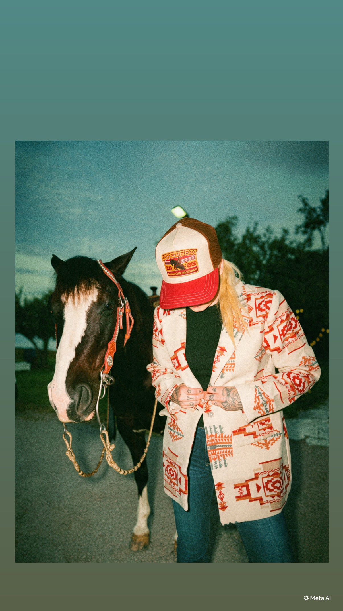 rebell usa  jacka wildwest cowgirl kavaj inka mönster