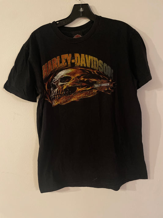 Harley Davidson motorcykel  tshirt  svart small /medium unisex