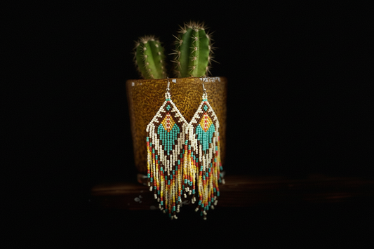 rebell örhängen indian pärlor långa handgjorda