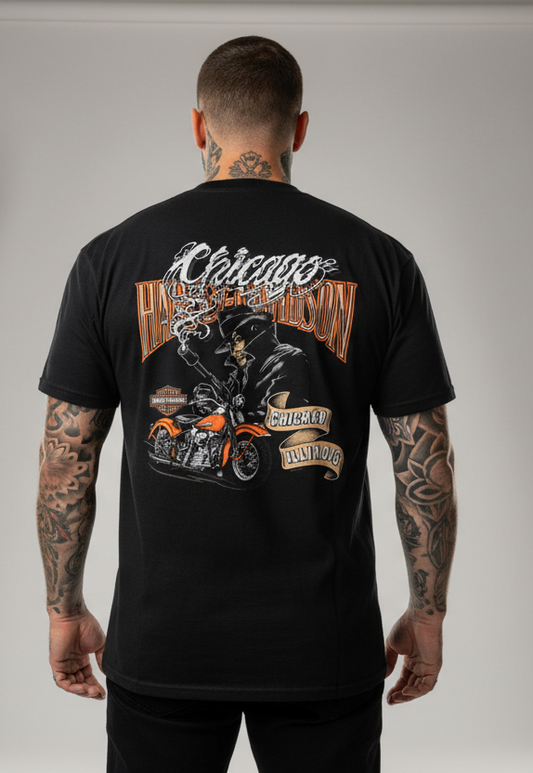 Harley Davidson motorcykel tshirt svart L unisex