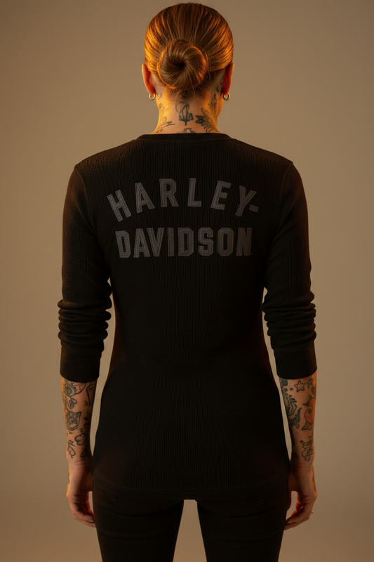 Harley Davidson tröja svart dam small croppad